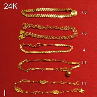 24K Gelang rantai  tangan emas asli berbagai model variasi 