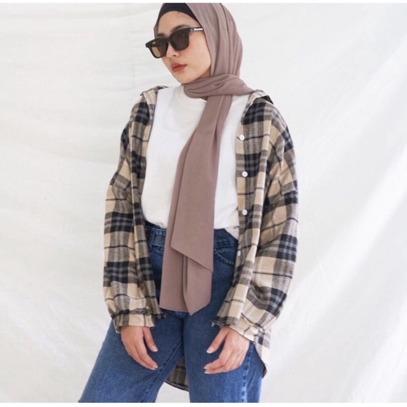 Kimberly Flanel Shirt / Kemeja Flanel / Kemeja Flanel Oversize-Frapucino Ld 120