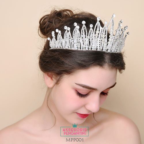 [READY STOCK] AKSESORIS MAHKOTA WEDDING CROWN HEADPIECE PENGANTIN CRYSTAL MPP001