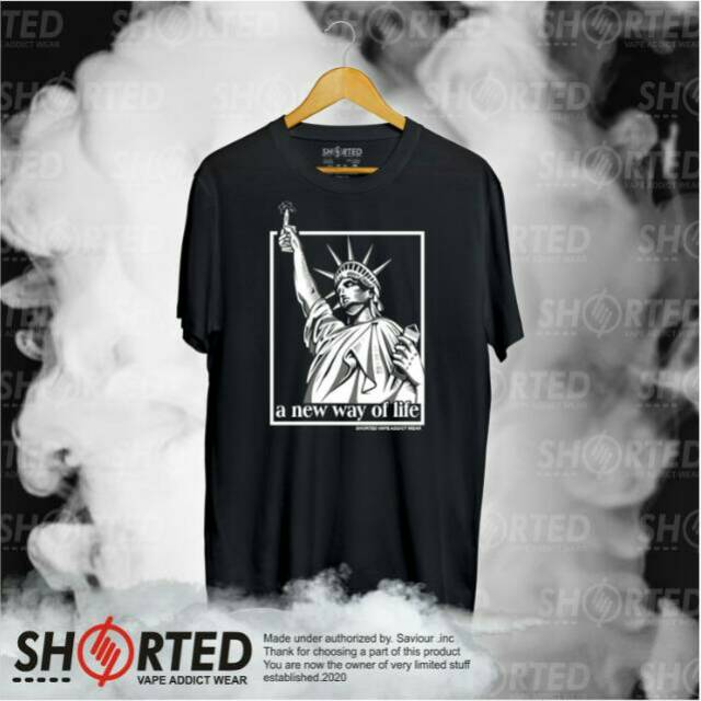 Kaos vapers| distrovape | Shorted|  Liberty |100% cotton| sablon plastisol