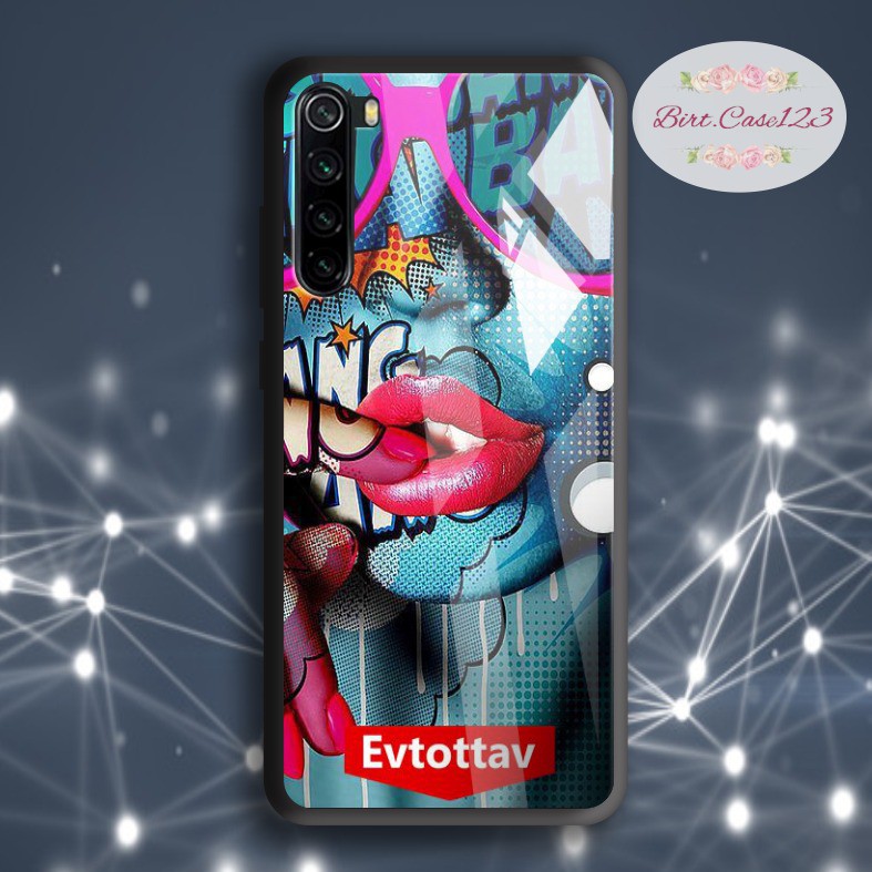 Case casing softcase silikon Gambar pop art face back case glass oppo samsung vivo xiaomi etc