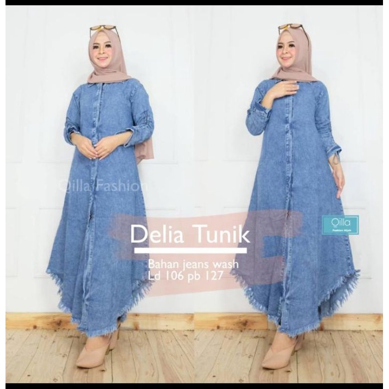Tunik jessica long  rawis jeans wanita snow