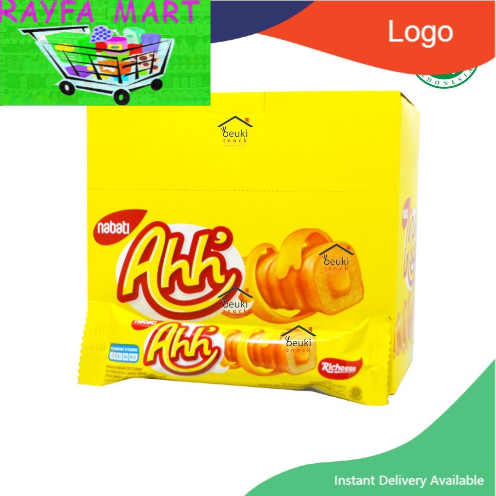 

BOX Nabati Ahh Richeese Nabati Keju Puas Nikmat Snack Keju Dibalut Keju Isi Keju - 20pcs x 5.5gr