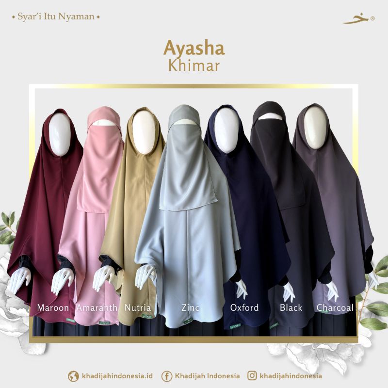 Ayasha Khimar Nonpet Line U-shape • Khimar Daily Simple • Khadijah Indonesia #dhiyasyari