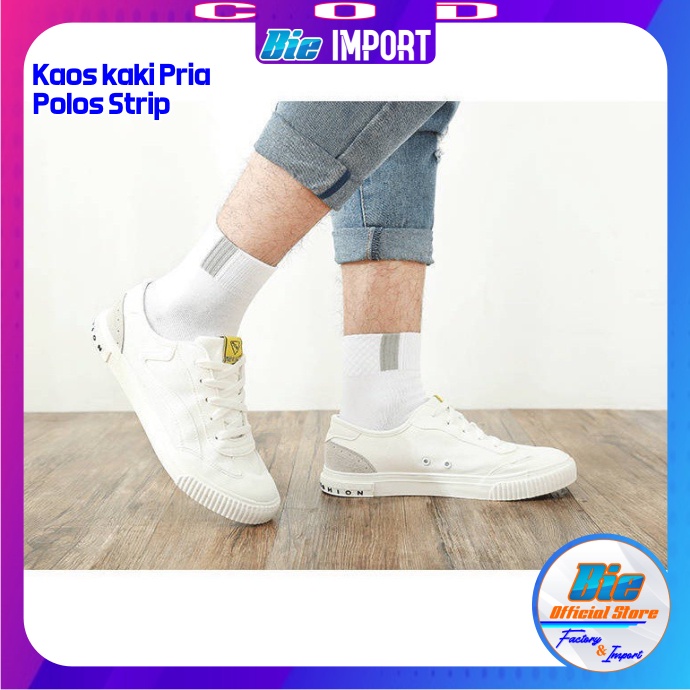 Kaos Kaki Pria Polos Strip Impor Best Seller