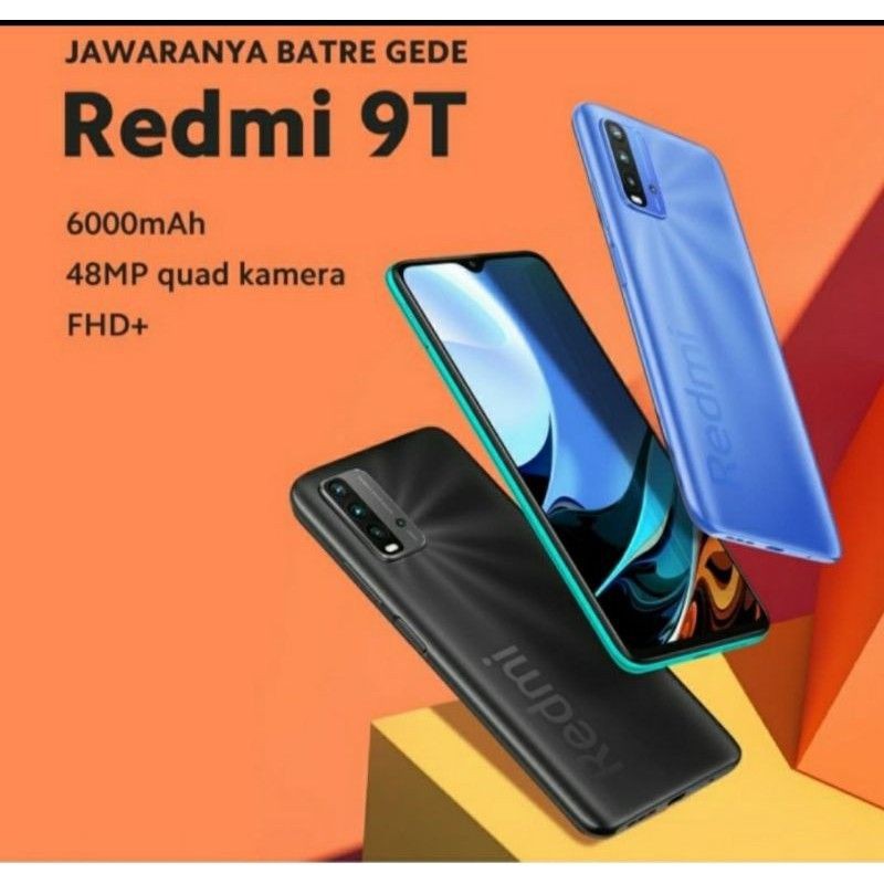 HP XIAOMI REDMI 9T RAM 4/64GB DENGAN KAPASITAS BATERAI BESAR 6000mAh GARANSI RESMI