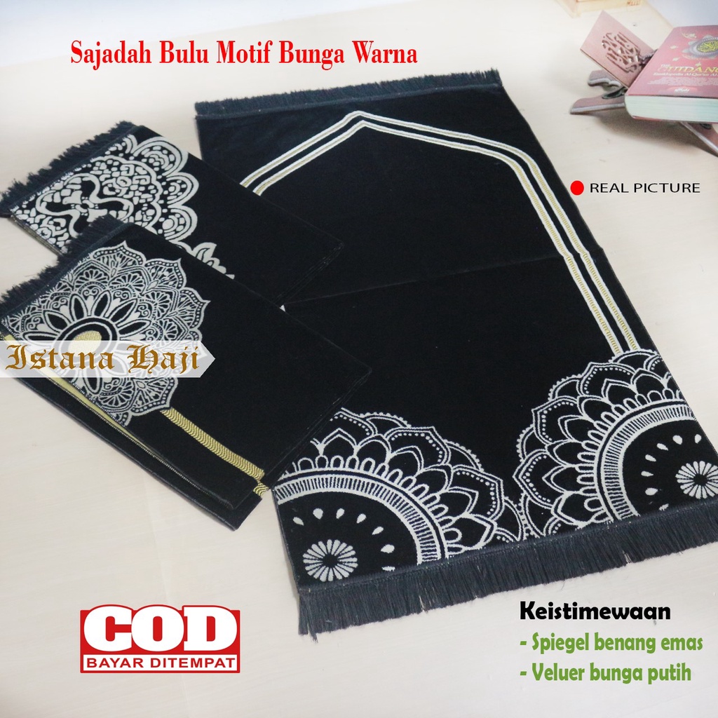 Sajadah Turki Motif Bunga Tengah Multicolor Tebal Dan Lembut