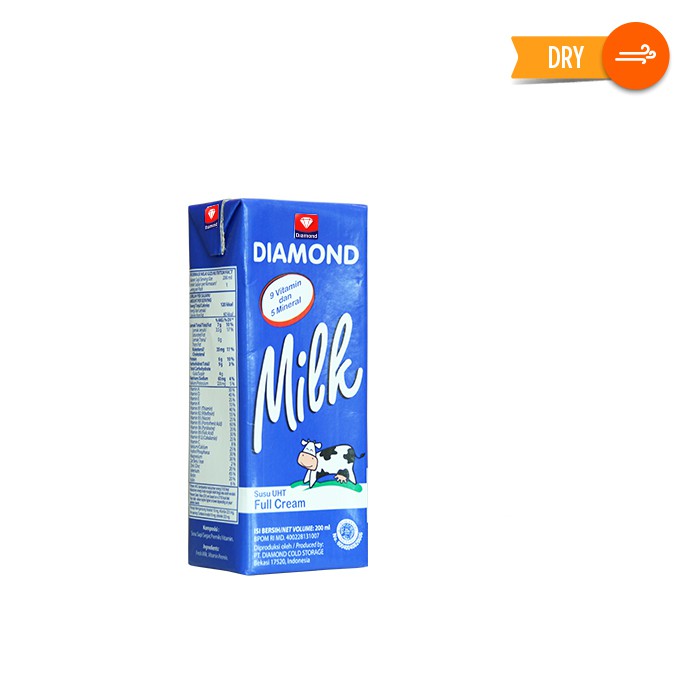 Promo Harga Diamond Milk UHT Full Cream 200 ml - Shopee