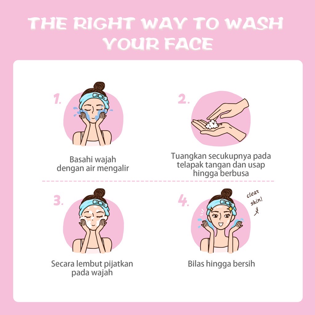 YOU Hy! Amino Wow-Tery Hydrating Facial Wash Indonesia / Pembersih Wajah Sabun Cuci Muka / Melembapkan Moisturize Deeply 100g / Skincare Face Cleanser Cleansing / Brightening Anti Acne Bacterial Oil Control / Toner Serum Cream Sunscreen Y.O.U Series Paket