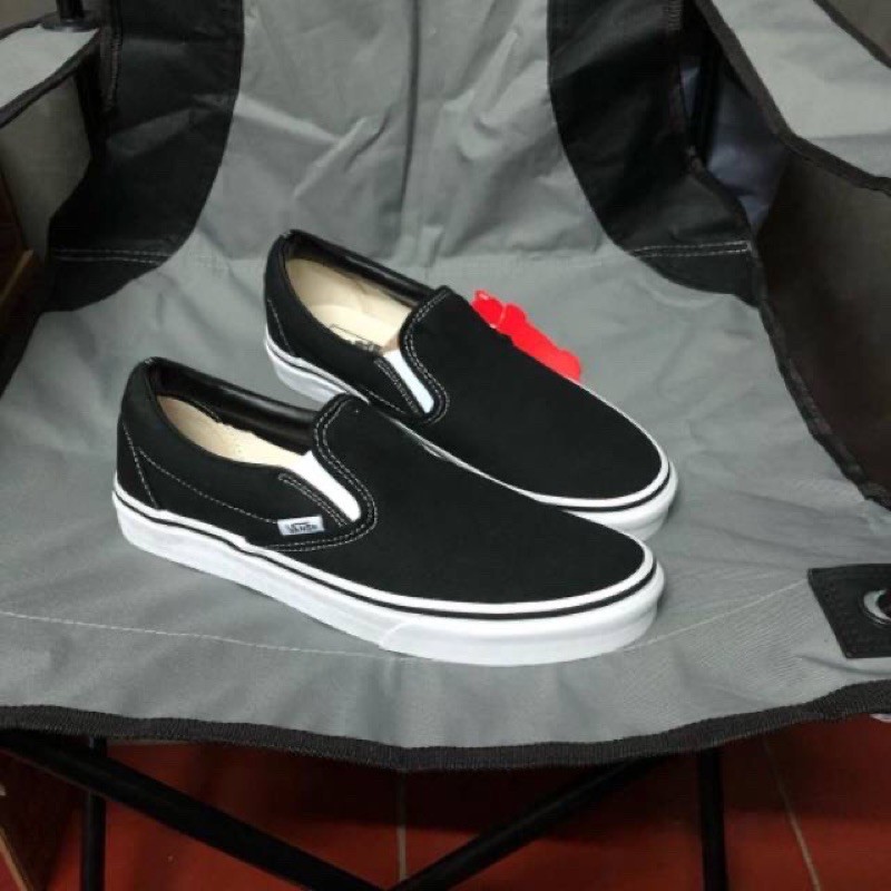 vans original slip on white/black