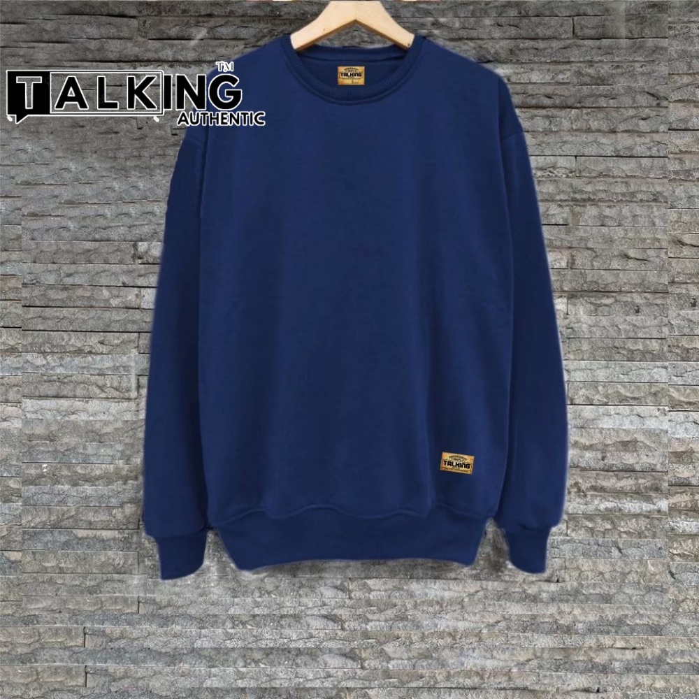 Sweater Crewneck Navy Sweter Pria Wanita Premium Distro Suiter Cowok Cewek Polos Jumbo