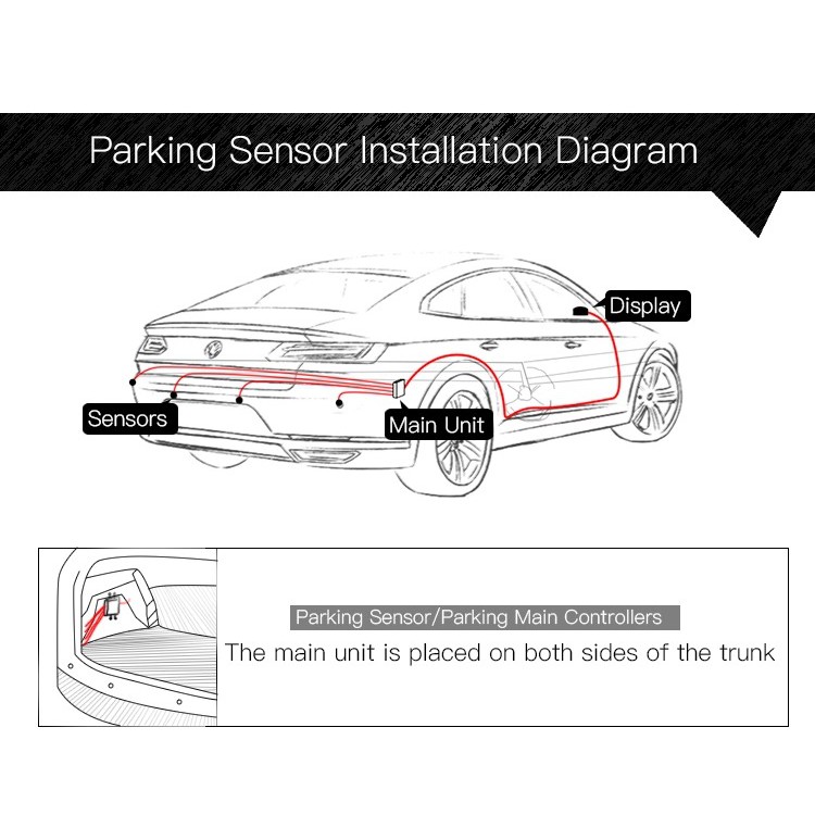 Sensor Parkir Depan Belakang 8 Titik LED Display | Sensor Mobil Mundur