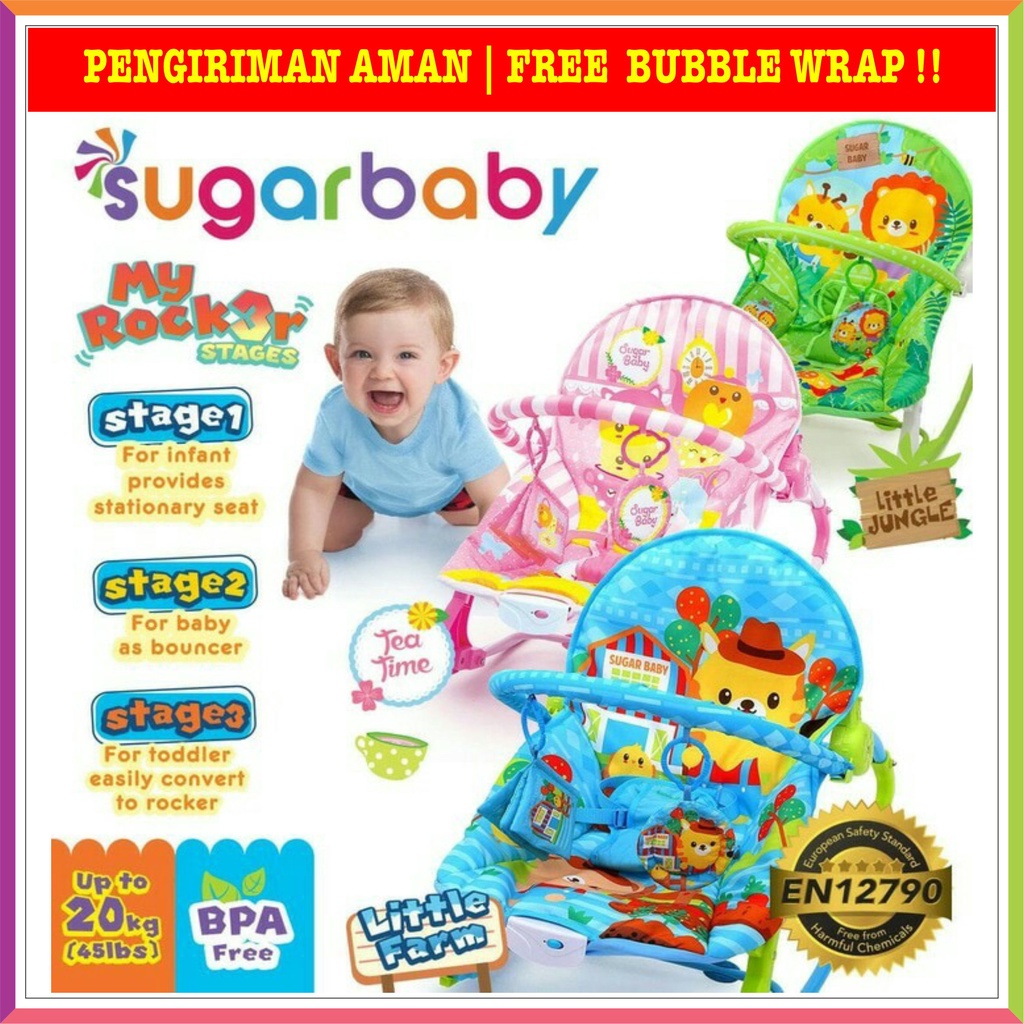 SUGAR BABY PREMIUM MY ROCKER 3 STAGES | SUGARBABY BOUNCER ( FREE BUBBLE WRAP )