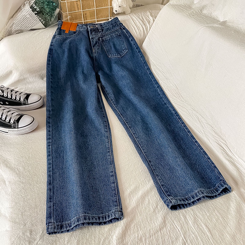 Highwaist Jeans Wanita/ Korean Style Boyfriend  Kulot Celana Jeans Panjang Wanita Import (Realpict)