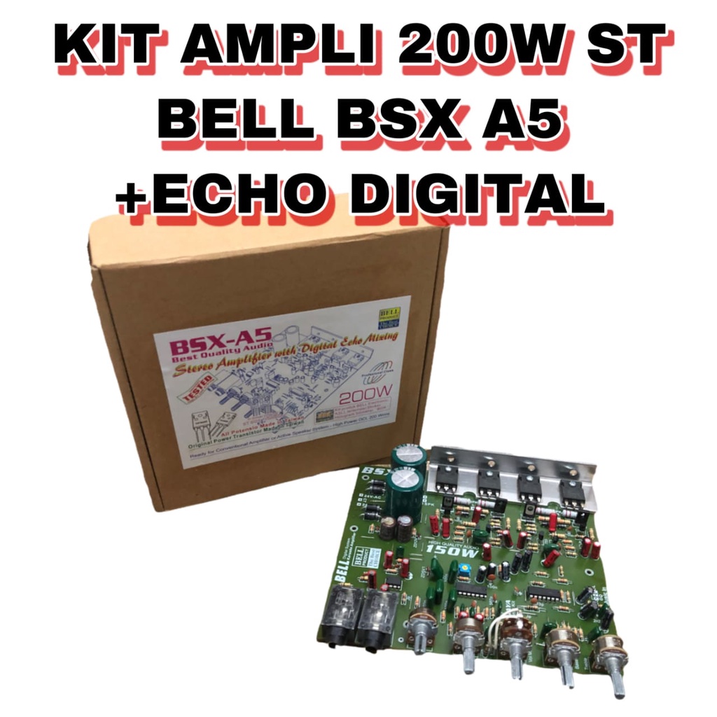 KIT AMPLI 200W STEREO BELL BSX A5 +ECHO DIGITAL