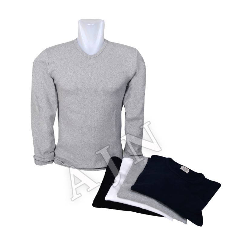 T Shirt / kaos tangan panjang SLIM V NECK Avirex