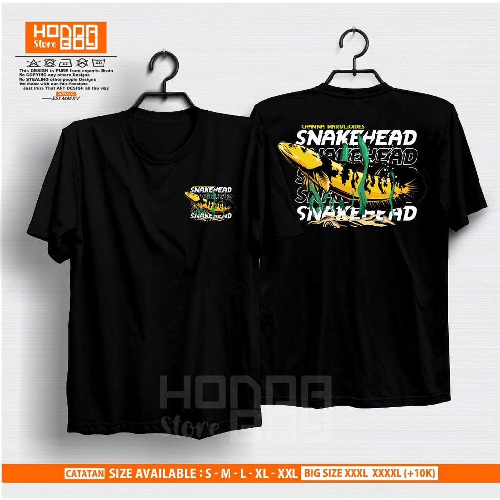 Kaos Baju CHANNA MARULIOIDES SNAKEHEAD FISH THE PREDATOR KAOS IKAN CHANNA Terlaris - Hondaboy