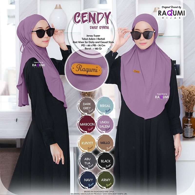 CENDY DAILY SYIRIA ORIGINAL RAQUMI | JILBAB SYIRIA RAQUMI | JILBAB TALI JERSEY | JILBAB UNGUSALEM