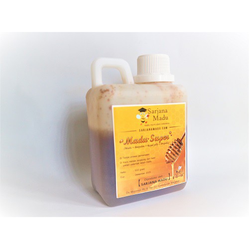 

MADU MURNI SUPER 500 GR ( MADU + ROYAL JELLY + BEE POLLEN + PROPOLLIS ) - SARJANA MADU