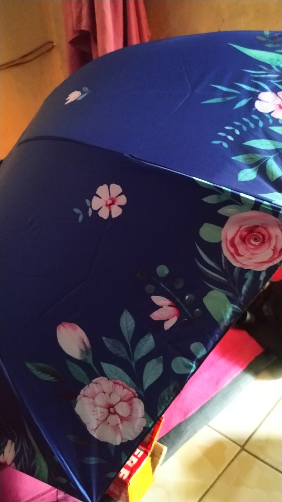 Payung Lipat 3 Bunga Full Print / Payung Anti Uv 8655