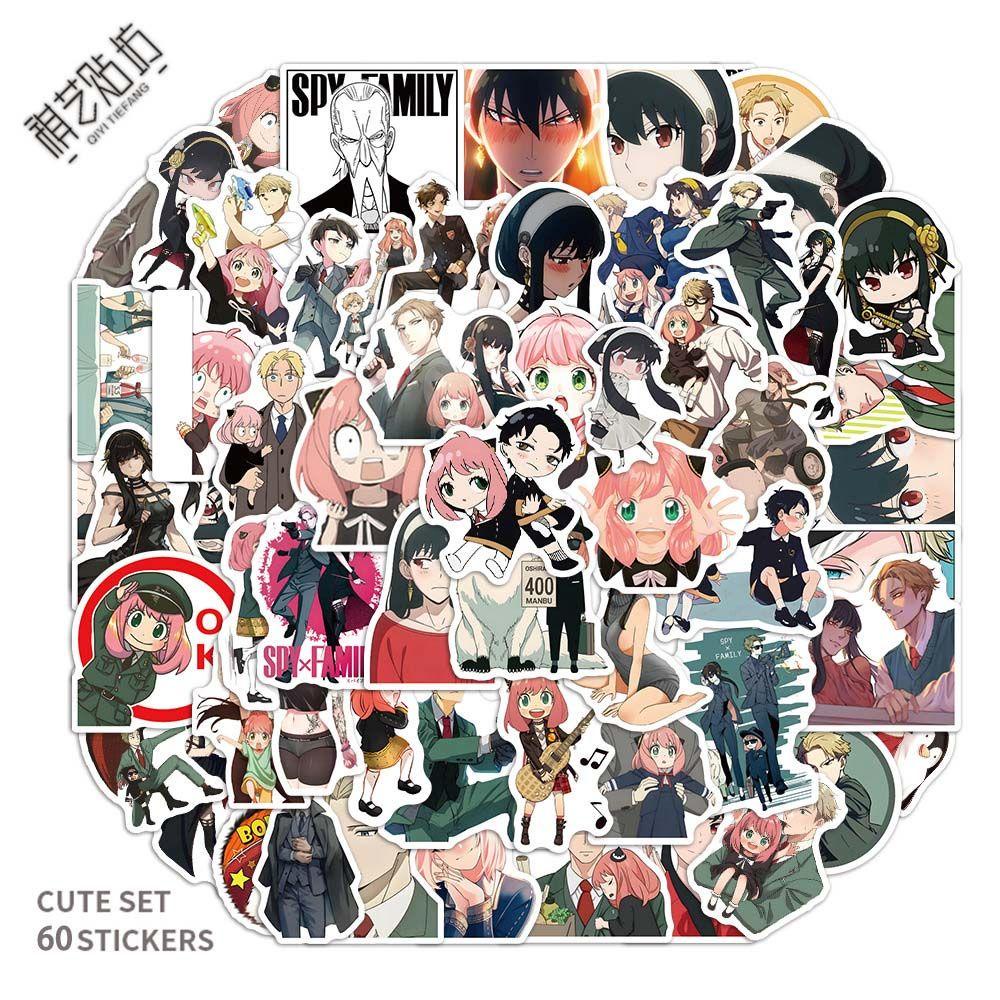 Mxbeauty Spy X Family Sticker Tahan Air DIY Scrapbooking Sekolah Kantor Anime Jepang Untuk Notebook DIY Graffiti Stickers