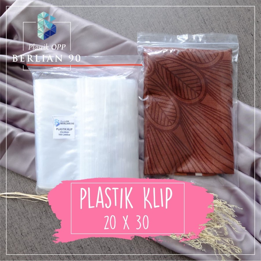 Plastik Klip 20x30 cm Plastik Ziplock Bening Plastik Hijab Plastik Zipper