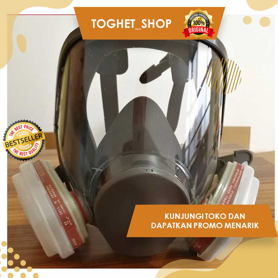 Masker Gas Organik Full Face Masker Gas Respirator Pelindung Safety Multifungsi Murah Aman 3M