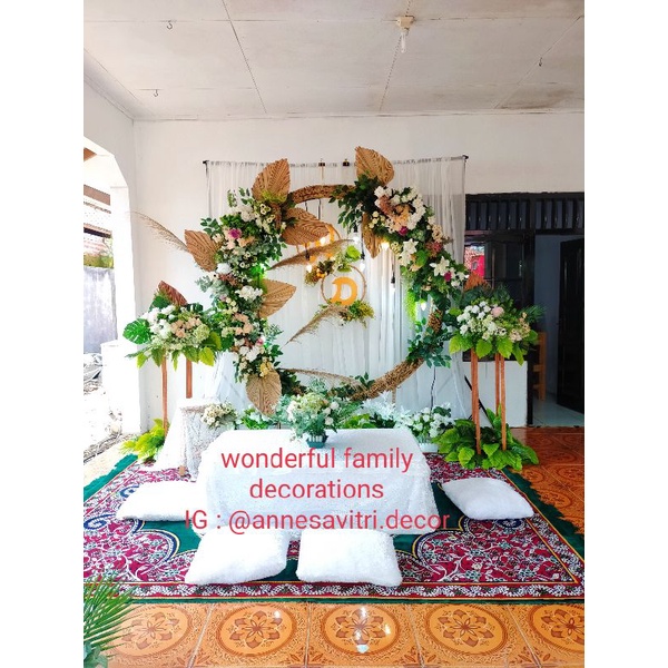 sewa Backdrop rustic 2 meter + meja akad lesehan