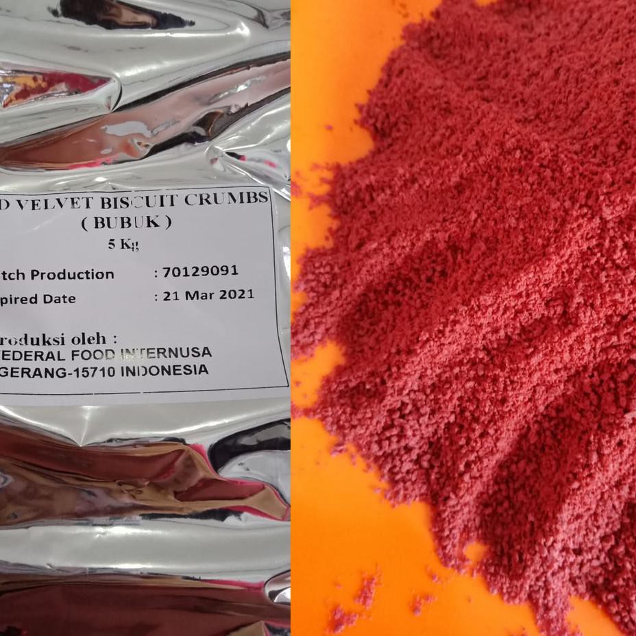 

KODE BARANG 7 Redvelvet biskuit crumb topping 500gr TERLARIS..!!