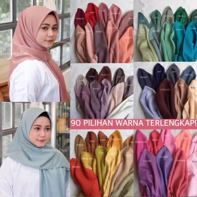 Segiempat Square Hijab JASMINE Basic Voal Voile Cotton Katun