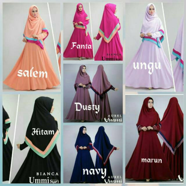 gamis ummi syari aneka warna baju muslim gamis wanita remaja bagus murah bianca unmi syari agrabutik