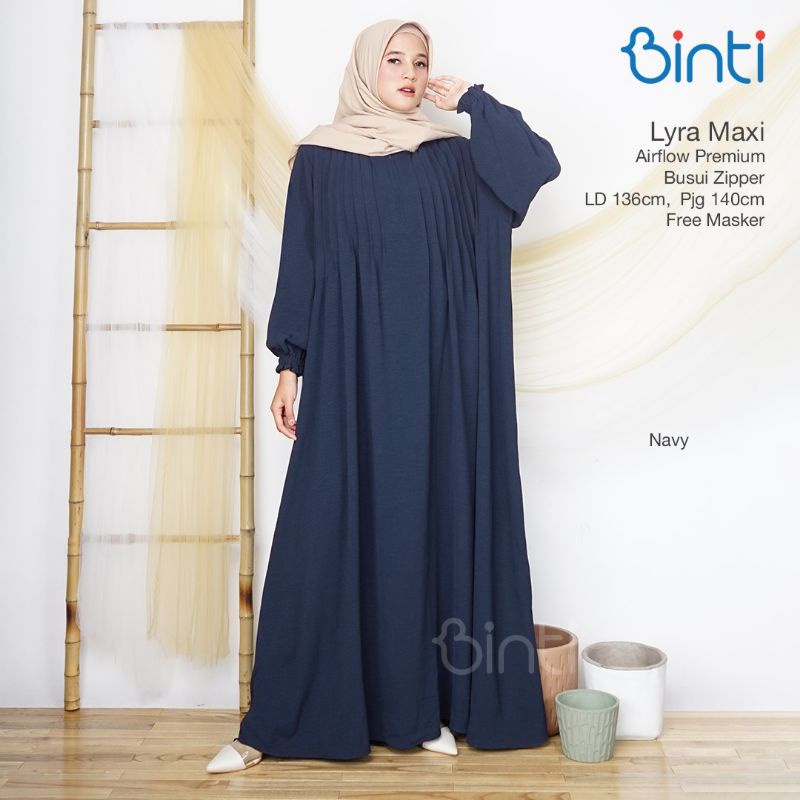 lyra gamis jumbo bahan airflow ori by binti