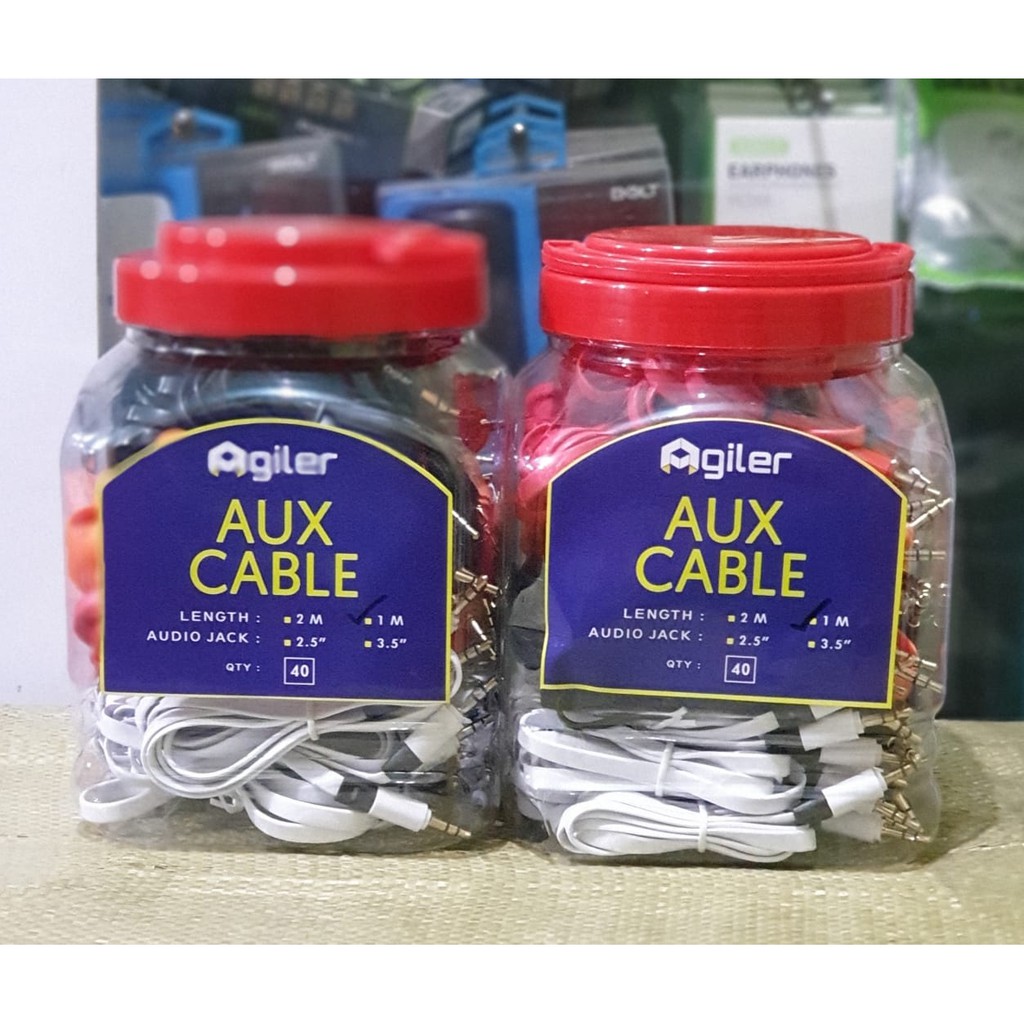 Kabel Aux jack 3.5 mm AGILER - SATUAN - panjang 100 cm