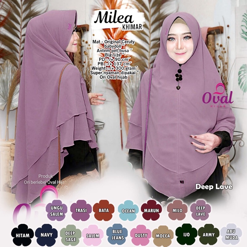 (MILEA KHIMAR) khimar syari ceruti pet antem