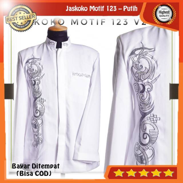 Jas Koko, Jas Koko Bordir, Jas Koko Modern, Jas Koko Polos, Jaskoko Motif 123 - Putih