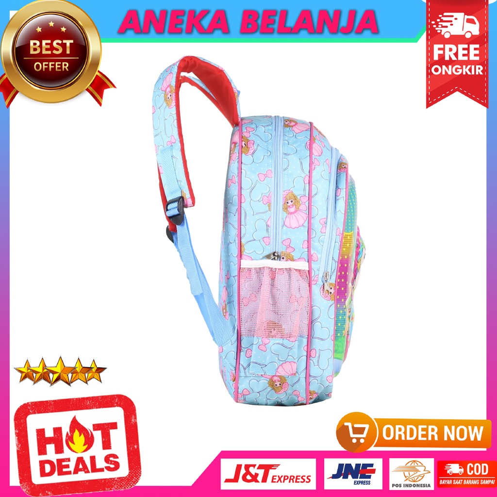 Tas Ransel Lampu Karakter Unicorn Warna Biru Imut Lucu Kekinian Cocok Untuk Anak Cewek TK PAUD