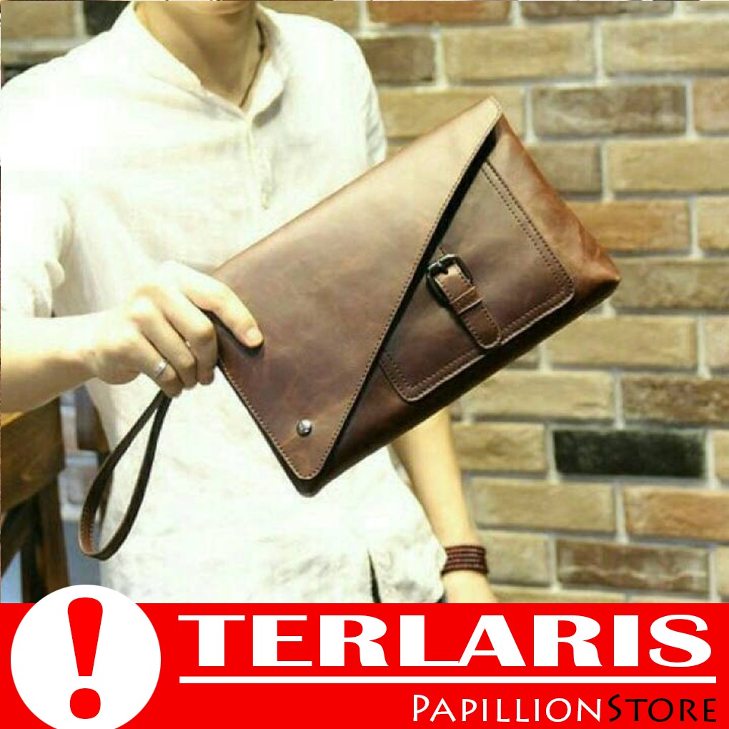 Handbag Kulit Preston Leather Pria Import Murah Tas Genggam Pria Tas Tangan Clutch Import Original