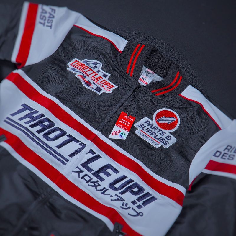 Jaket Speed Legend Varsity White Black - THROTTLE UP!!