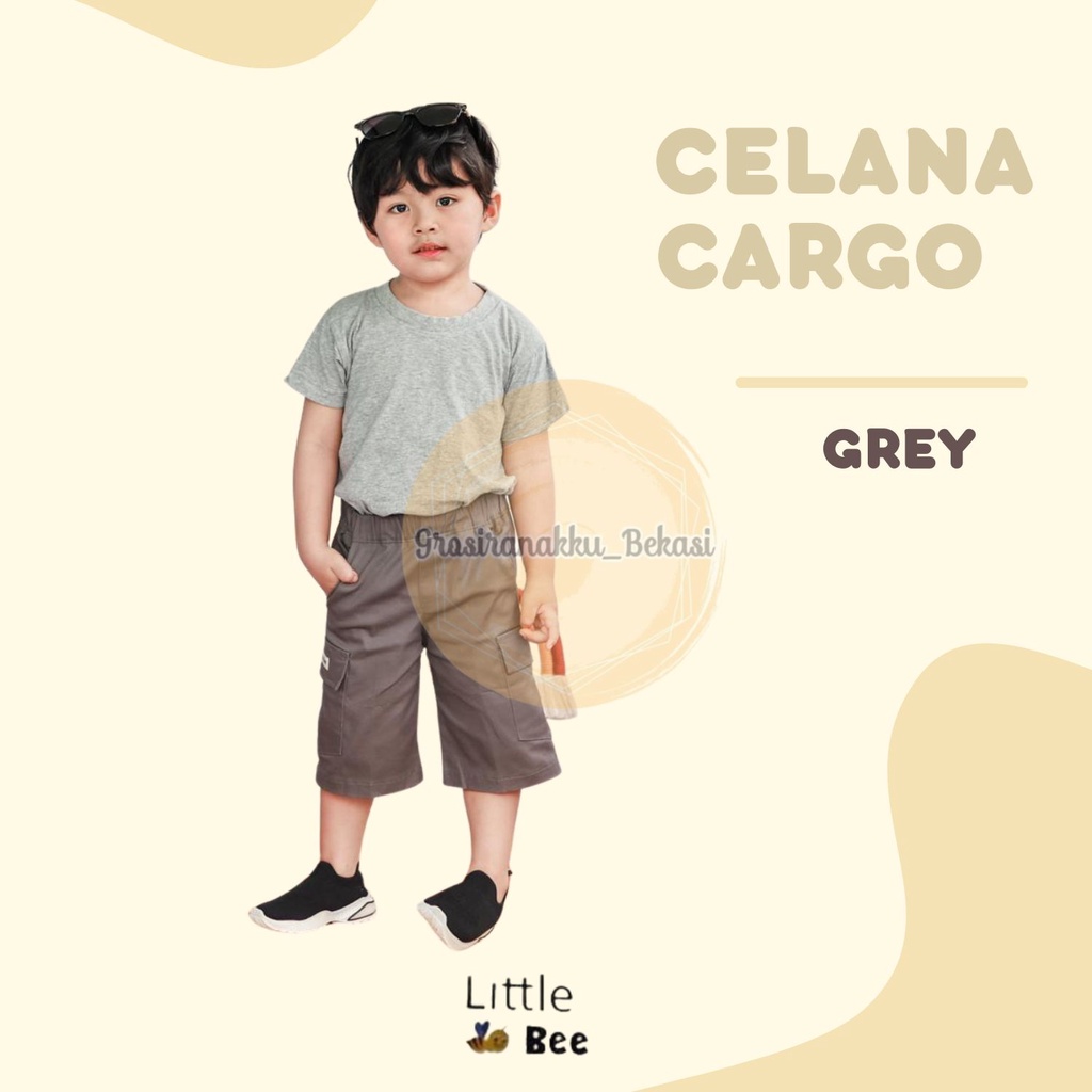 Celana Anak Cargo Pendek Littlebee Abutua Size 1-5Thn