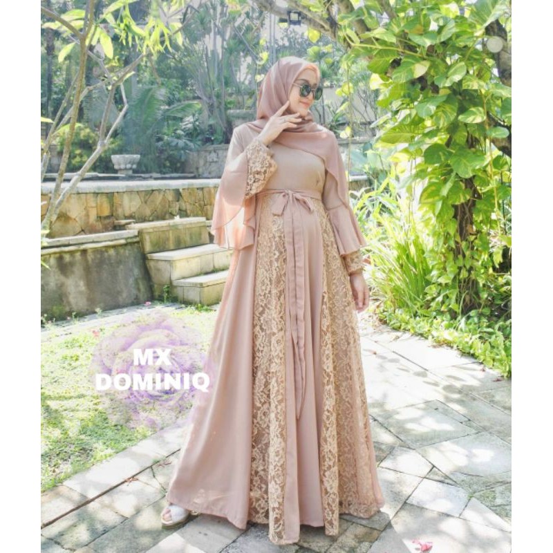 Jual B LV Dominiq | New Maxy Pesta Brukat Mewah Fit XL | Gaun Kondangan ...