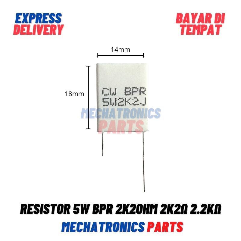 Resistor 5W BPR 2K2Ohm 2K2Ω 2.2KΩ