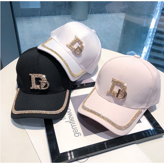 Topi Baseball Pria Wanita Double D Manik Kristal Casual Cap Sporty Distro Bahan Tebal import fashion korea TWA