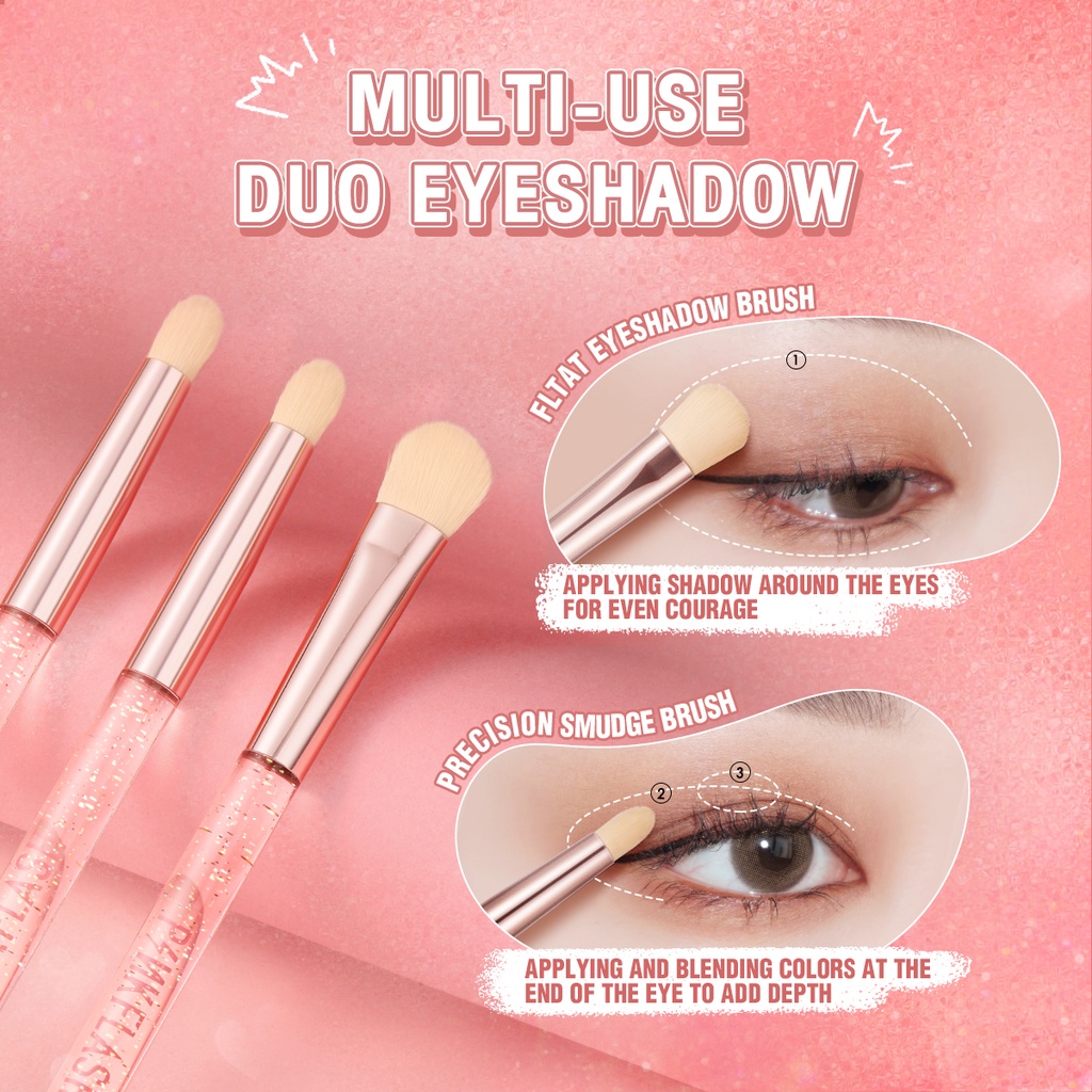 Pinkflash Double-headed Eyebrow Brush Multi Use Duo Makeup Tool Spoolie Brush Eyeshadow Brush Angled Brow Brush Eyelash Brush Eye Makeup