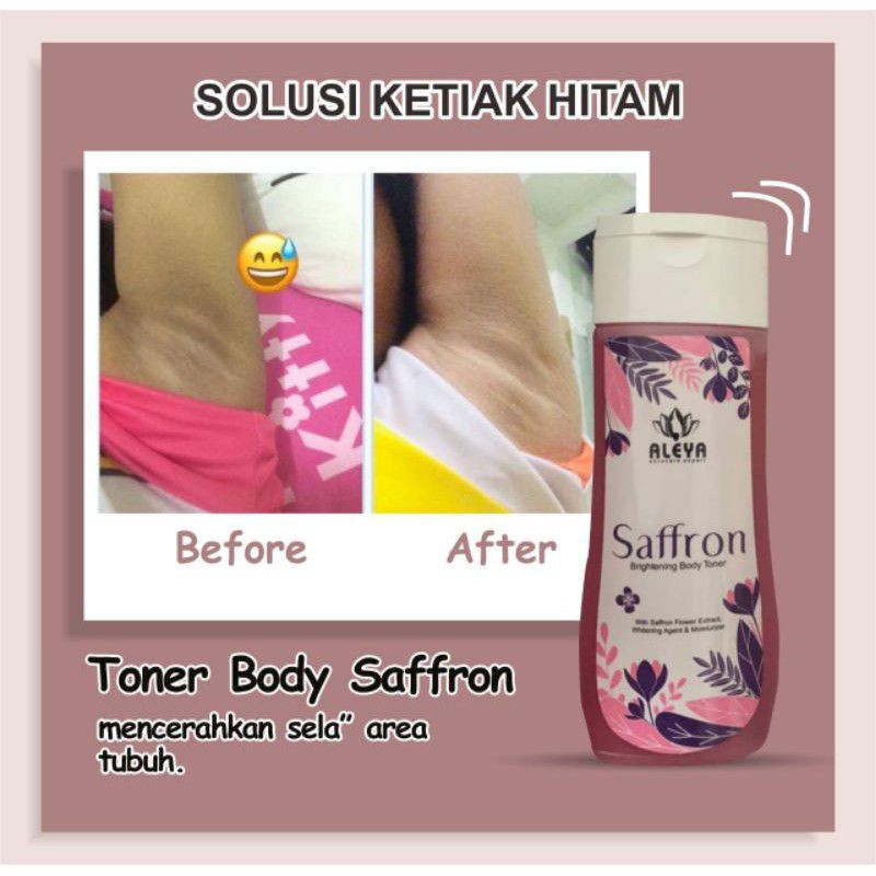 toner badan aleya toner badan saffron whitening pemutih badan bpom pemutih badan