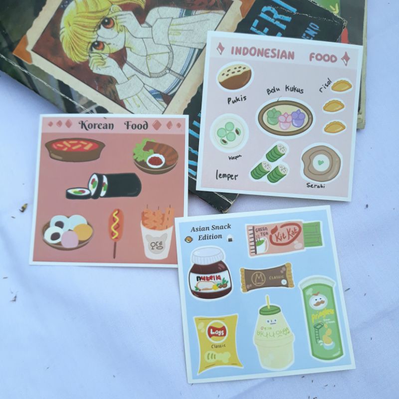 

food sticker version murah stiker makanan korean food sticker indonesian food sticker asian food sticker