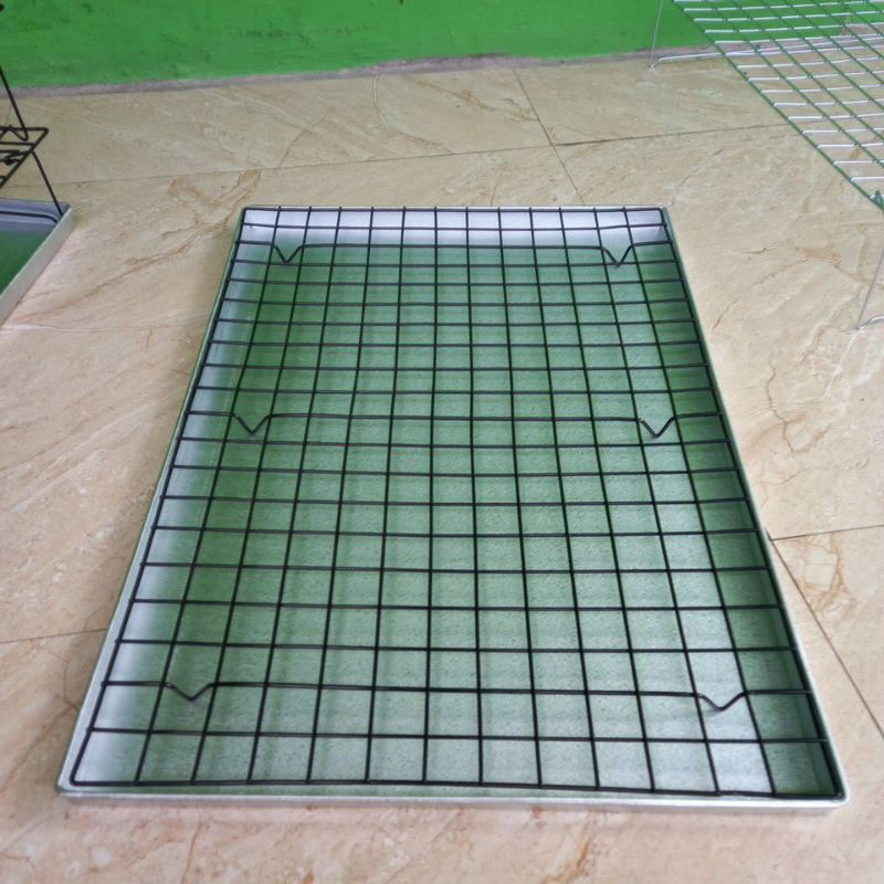 Cooling rak kotak&quot; plus nampan uk 60x40 cm / rak peniris makanan