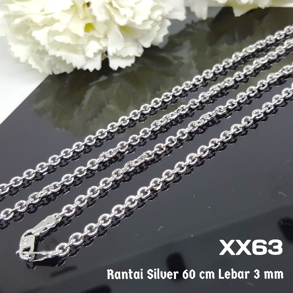 XX63 Kalung Nori Panjang Silver Perhiasan Imitasi Xuping Lapis Perak