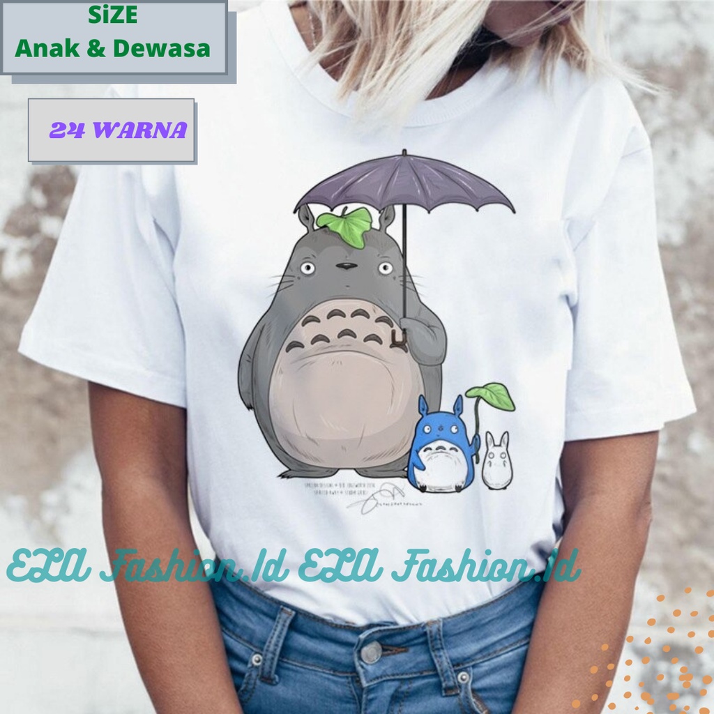 Kaos Boneka Totoro Studio Ghibli Miyazaki Hayao My Neighbor Totoro - T shirt Kartun Animasi