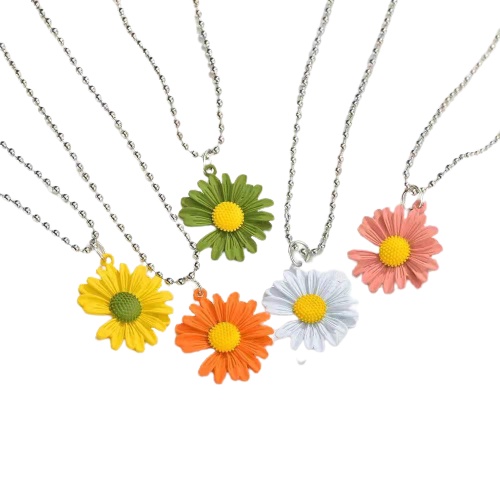 ♥TASBLUE♥H28 KALUNG RANTAI DENGAN BANDUL BUNGA Daisy Matahari Kecil Bahan Alloy Wanita/souvenir cantik murah lucu