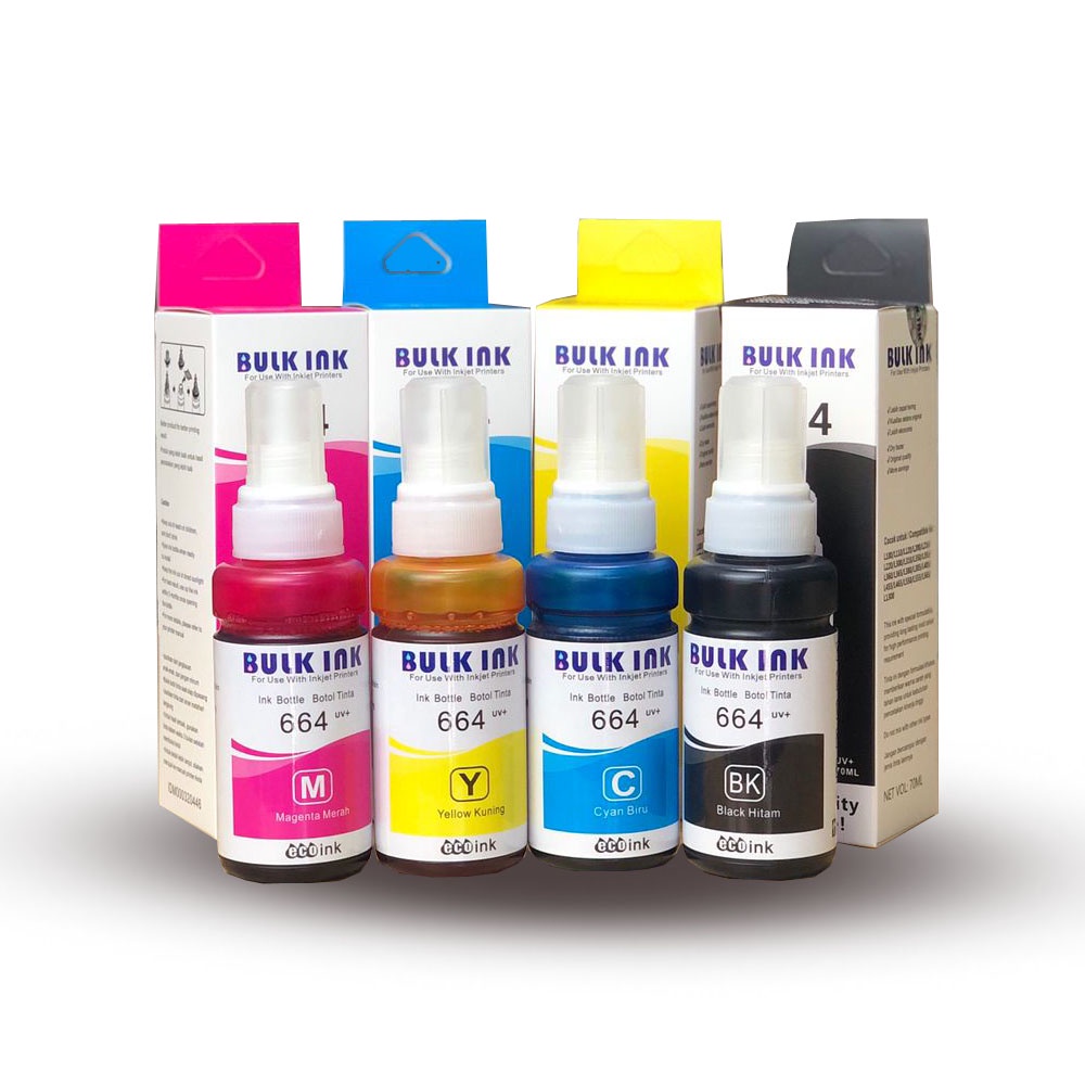 PROMO (LIVE) Tinta 664 Original Epson BULK INK Bulkink 100% Ori For Refil Ink Printer L121 L120 L360 L310 L220 L210 L300 L200 L1300 Head Aman 100%